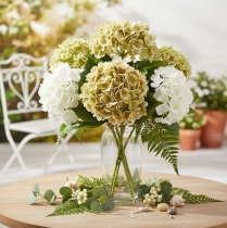 Product Artificial Hydrangea Flower with Long Stem and Green Leaves 60cm