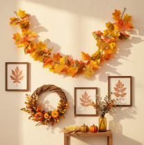 Product Artificial Maple Leaf Garland for Autumn Decoration, 165cm, Multi-Colored