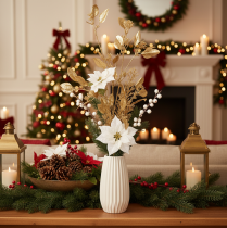 Product Artificial Eucalyptus Stem Decorative Branch for Vase 100cm Gold