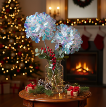 Product Artificial Hydrangea Branches in Iridescent Colors, 36cm, Set of 2