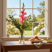 Product Artificial Gladiolus with Decorative Pink Blossoms, 88cm, for Indoor Use