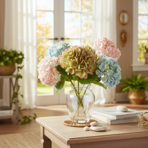 Product Artificial hydrangea decorative flower with stem, 46cm