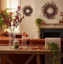 Product Artificial Autumn Wreath with Fern Branches 35cm