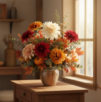 Product Artificial Dahlia Flower for Vase 68cm Cream White