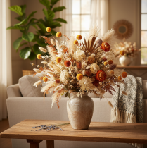Product Craspedia Dried Flower Bouquet 55cm Orange 20 Stems