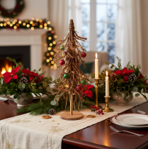 Product Decorative Tree Made of Willow Twigs on Wooden Base, 68cm