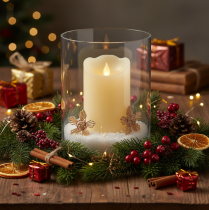Product LED candle wax pillar candle warm white Ø7.5cm H12.5cm