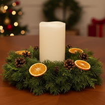 Product Large LED Candle for Battery with Timer Warm White 25cm Plastic
