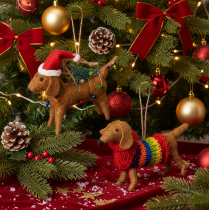 Product Dachshund Christmas Tree Ornaments Set of 2 – Felt, 16 cm