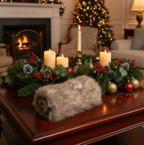 Product Brown Faux Fur Ribbon for Decoration and Crafting 15x180cm 2 Pieces