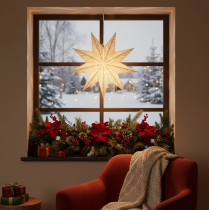 Product LED Paper Star for Indoor Hanging Decoration 38cm Warm White
