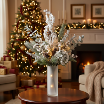 Product Kunstzweig with White Berries and Natural Pinecones, 60cm