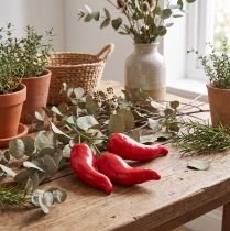 Product Red chili peppers, food dummy, 9cm on a branch