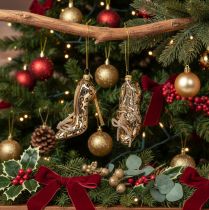 Product Glass shoe ornament with leopard print Christmas tree decoration 13cm 2pcs