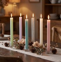 Product Dyed taper candles, various colors, 22×240mm, 12 pieces
