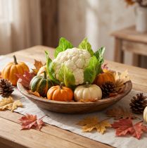 Product Artificial Cauliflower Vegetable Decoration White Green Ø9cm H15cm