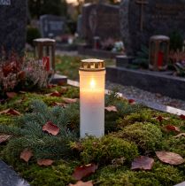 Product Grave candle grave light mourning light white Ø7.5cm H24.5cm