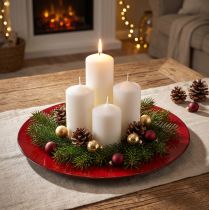Product Decorative plate red/black Ø22cm