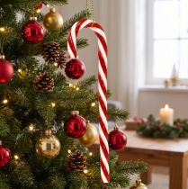 Product Candy cane food dummy, red and white, for hanging decoration
