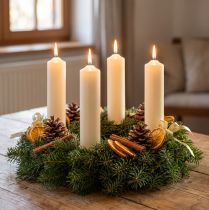 Product Pillar Candle White Cream Candle Decoration 120mm/Ø21mm 6 Pcs