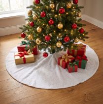 Product Christmas tree cover Christmas tree cover white glitter Ø100cm