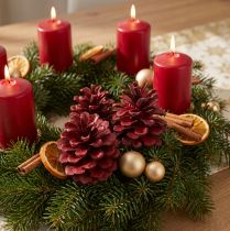 Product Black pine cones Bordeaux decorative cones red 6-8cm 6 pcs