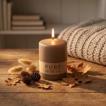 Product Pure pillar candle brown 90/70 candle sustainable stearin and rapeseed natural wax