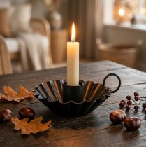 Product Candlestick black Candlestick metal table decoration Ø9.5cm H3cm