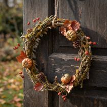Product Dried Natural Moss and Twig Wreath Ø33cm for Door, Table, and Wall Decoration