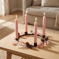 Product Taper candles short candles pink for decoration loop Ø21/110mm 6 pcs