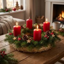 Product Natural straw wreath 35cm, wreath base for decorative wreaths, Advent wreath & year-round decoration, set of 10