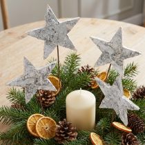 Product Birch stars on wire stars birch bark white 6cm 24 pcs