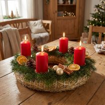 Product Straw wreath Ø40cm natural 5pcs - Advent wreath, door wreath, Easter wreath craft