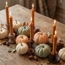 Product Short wax candles in caramel 21x110mm 6 pcs