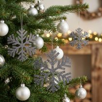 Product Snowflake Hanging Decoration Gray Ø8cm - Ø12cm 9pcs