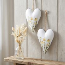 Product Hearts Metal White for Hanging Country Style 14×1.5×20cm 2 pcs