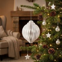 Product Honeycomb Christmas ball paper white FSC Ø15cm H20cm
