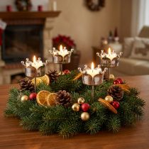 Product Tealight holder crown silver Ø4.8cm 4 pcs