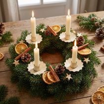 Product Taper candle holder for sticking Ø7cm cream 4pcs