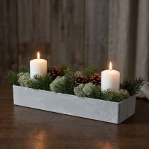 Product Decorative bowl square gray 32cm x 10.5cm H5cm