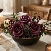 Product Foam Rose Ø10cm Mauve 8 pcs