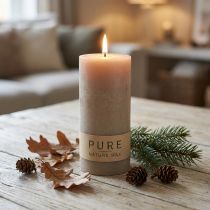 Product Pure pillar candle brown 130/60 natural wax candle sustainable stearin and rapeseed