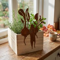 Product Plant box wood with rust decoration vegetable cachepot 17×17×12cm