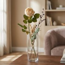 Product Rose Cream Silk Flower Artificial Rose L74cm Ø7cm