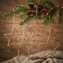 Product Advent decoration, Christmas decoration star, decorative star jute W20cm 5 pcs
