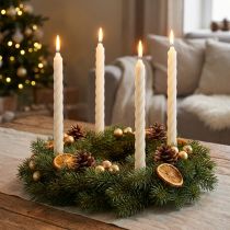 Product Rustic Candles Taper Candles Solid Colored White 350/28mm 4 Pcs