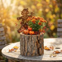 Product Flowerpot wooden planter scarecrow rust H24.5cm