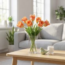 Product Artificial flower, parrot tulip orange, spring flower 63cm