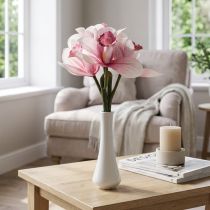 Product Artificial Orchids Artificial Flowers in Vase White/Pink 28cm