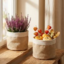 Product Planter jute fabric basket utensil natural Ø21cm H19cm 3pcs